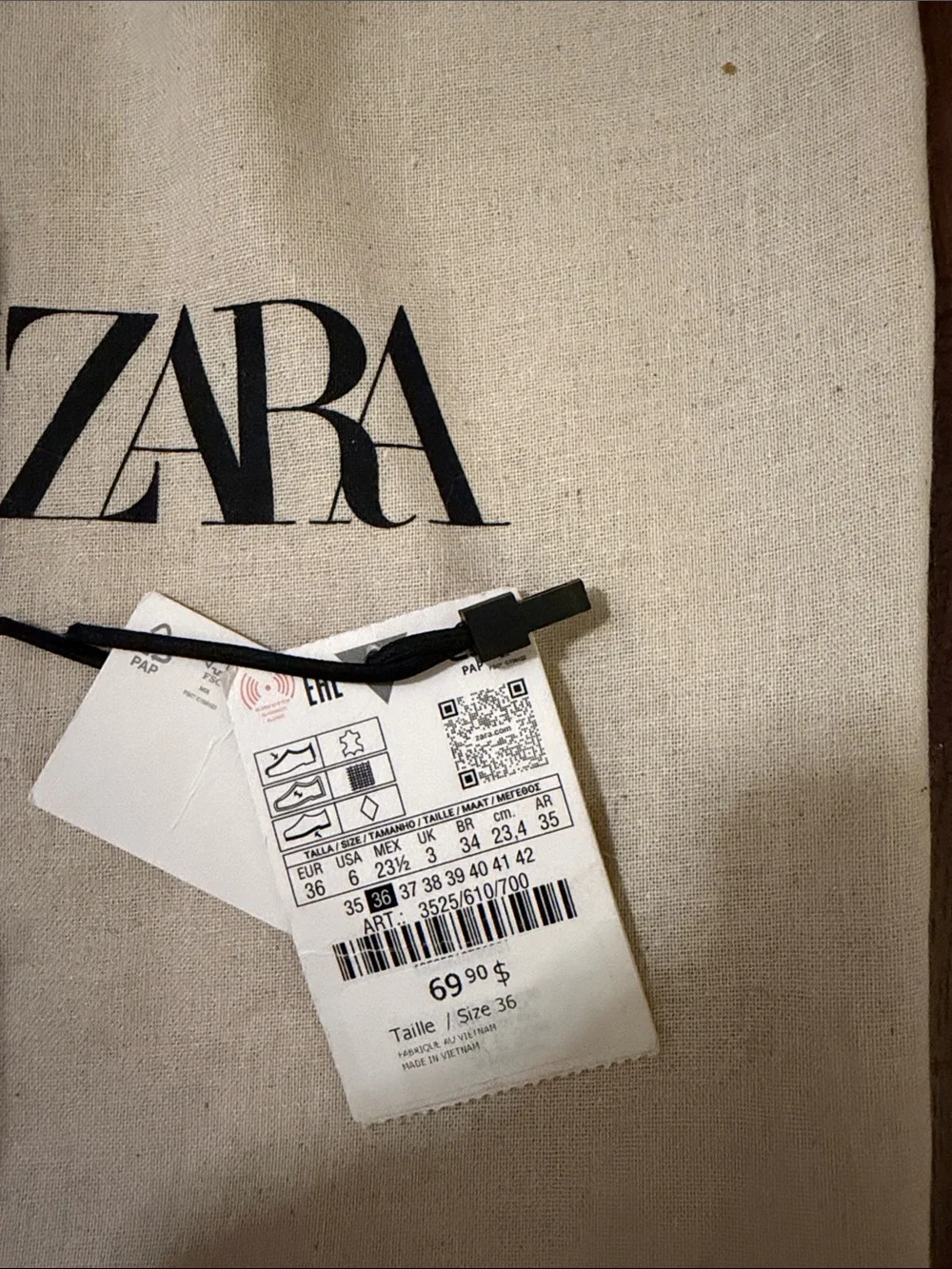 Zara Dark Brown Leather Mary Jane Ballet Flats with Strap size 36 / 6 - Picture 2 of 10